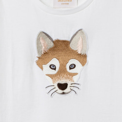 小狼刺繡兒童短袖上衣 Wolf Cub Embroidered Kids T-Shirt 第3張的照片