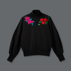 【刺繡】罌粟繡球花刺繡高領寬袖上衣 Poppy & Hydrangea Embroidered Top 第2張的照片