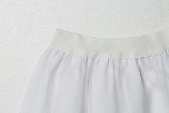 【職人手工】烏干紗褶裙White-L 第5張的照片