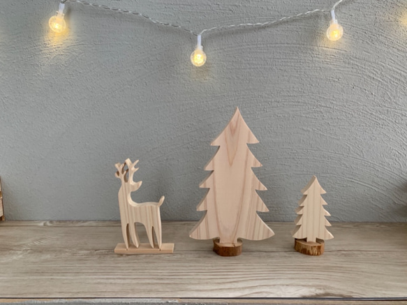 木のぬくもりクリスマスオブジェ3点セット 立体・オブジェ TsünagaTTe 
