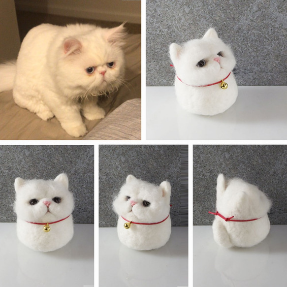 白猫のピル[フェイワ霏手作り]マイクロカスタムペット人形（赤ちゃんの注文を歓迎します） 2枚目の画像