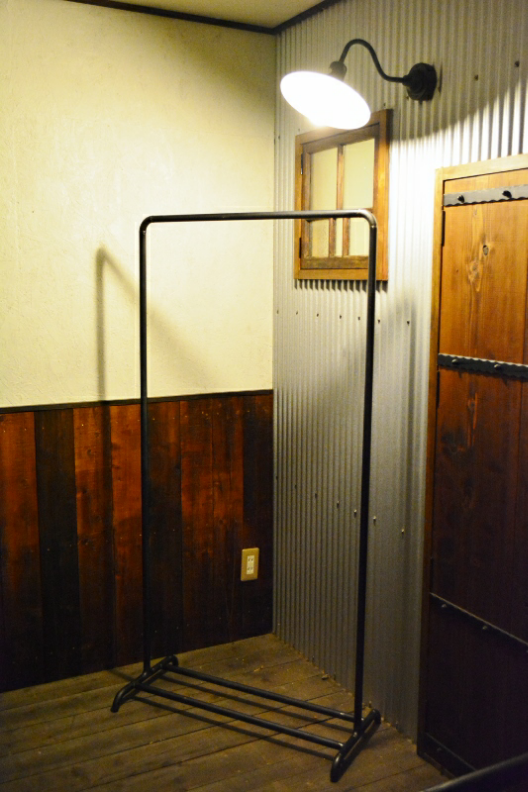 アイアンハンガーラック（インダストリアル）キャスター付き 送料無料