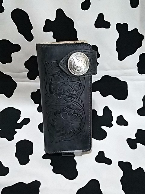 レザーカービングロングウォレット