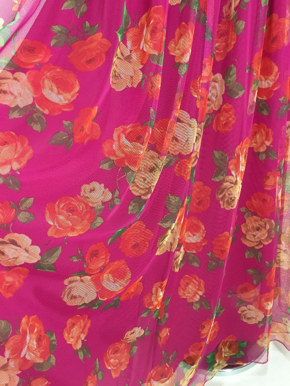自分で洗える軽い演奏用ドレス　花柄チュールドレス　11号 7枚目の画像