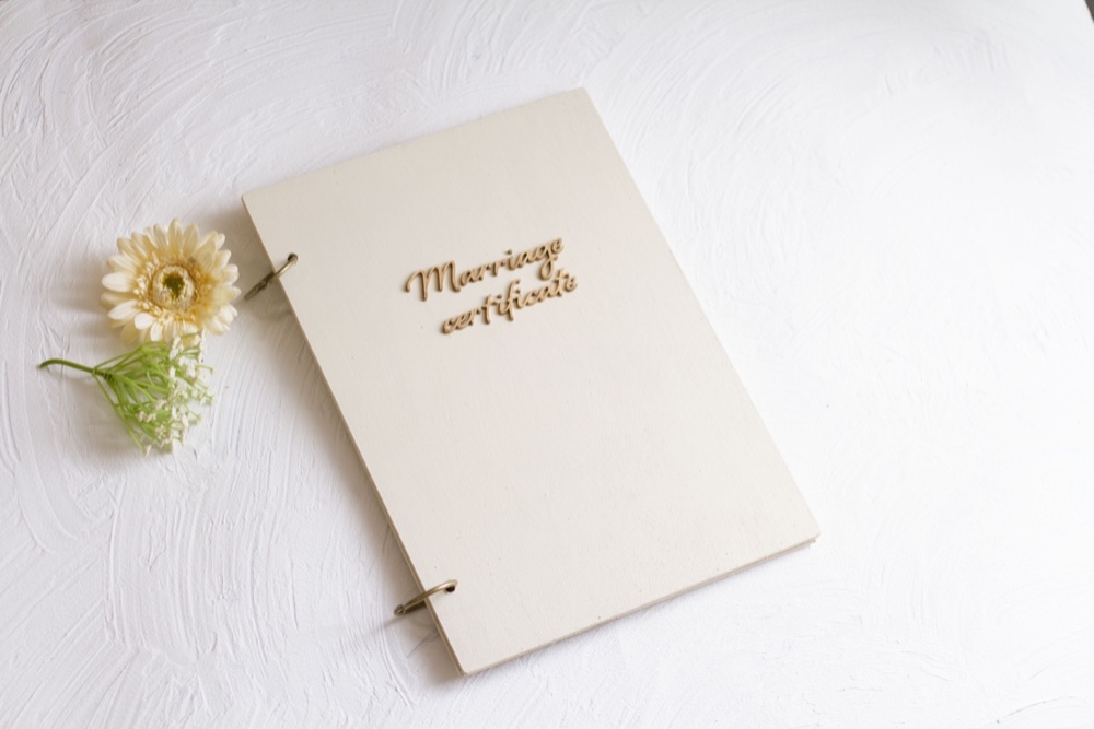 木の結婚証明書＊結婚誓約書＊立体文字