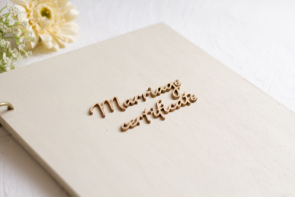 木の結婚証明書＊結婚誓約書＊立体文字