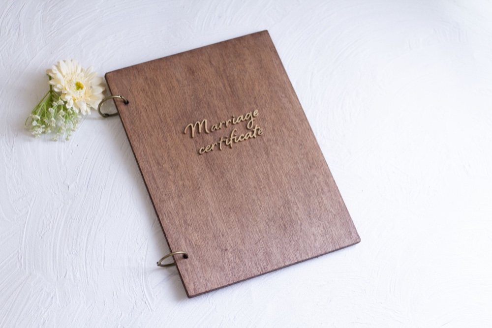 木の結婚証明書＊結婚誓約書＊立体文字