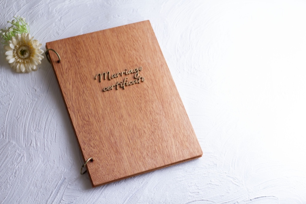 木の結婚証明書＊結婚誓約書＊立体文字