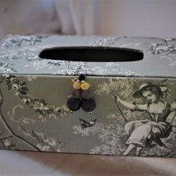 木彫りティッシュボックス（紫陽花） その他インテリア雑貨