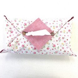 花柄装飾のピンクティッシュボックス kotorine＊BOXティッシュケース【花柄・ピンク】 その他ケース