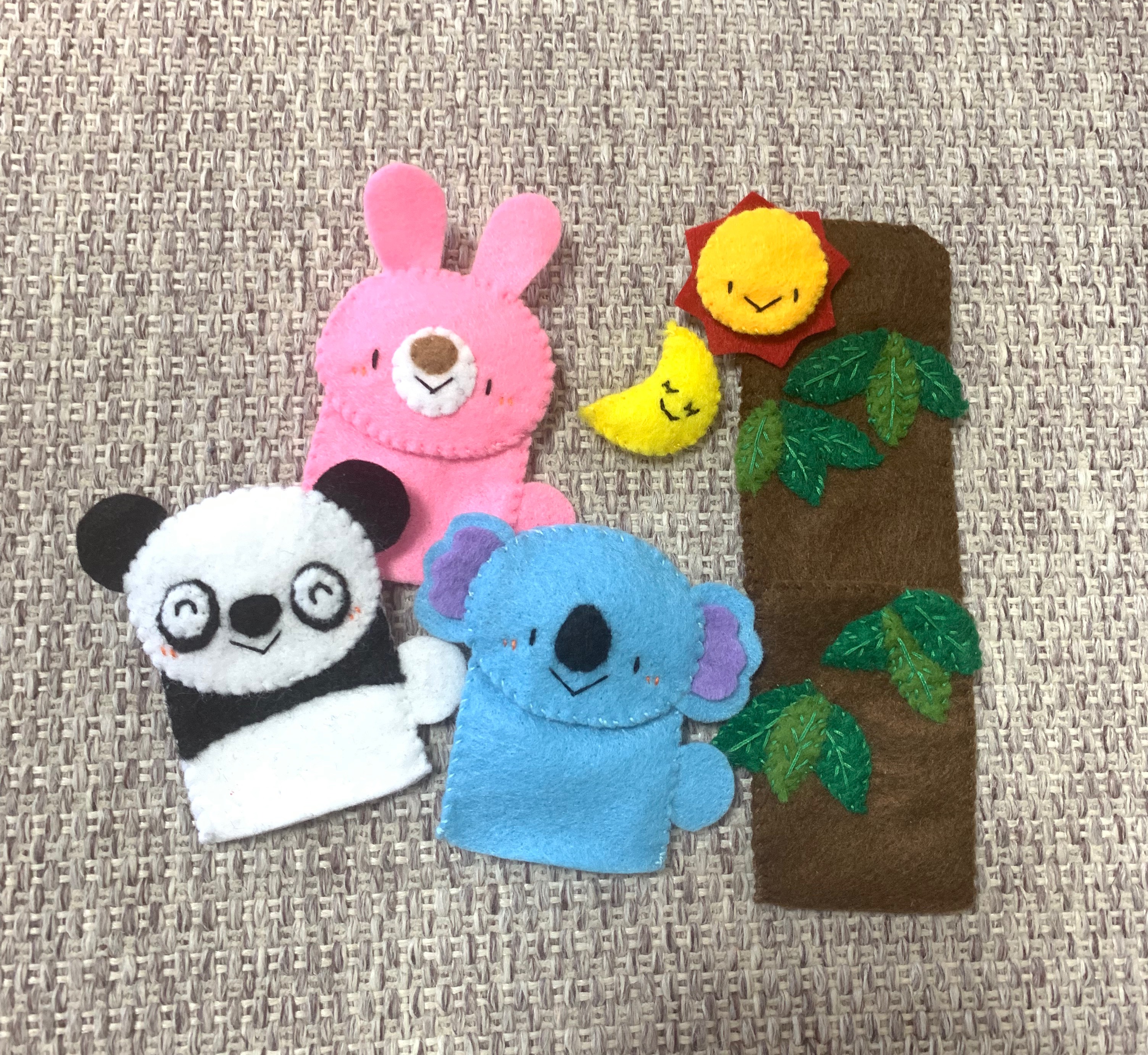 mohumohu様オーダー品 パンダうさぎコアラ ゆびにんぎょう 指