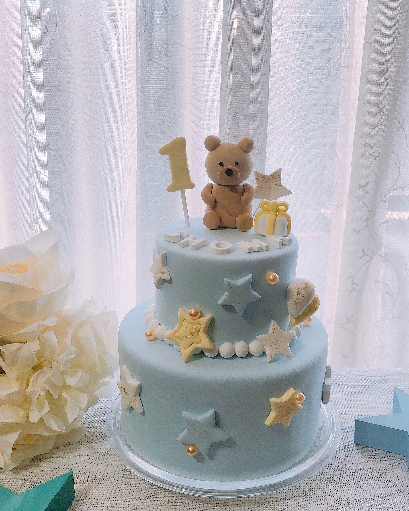 くまさんと星のバースデークレイケーキ