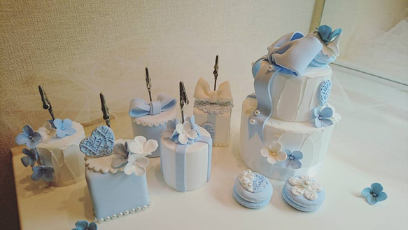 シンデレラブルーのクレイケーキセット