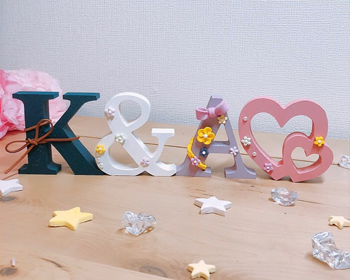 お色、デザイン変更可】クレイイニシャルオブジェ ウェルカムボード