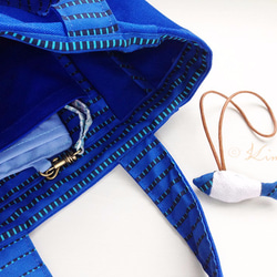 【藍海小魚】提袋 / 手提袋 收納袋 / 雜物包 外出輕便包 環保袋 / hikim手作插畫 第5張的照片