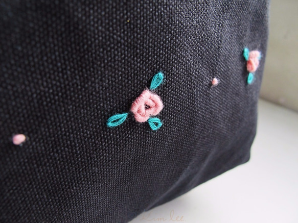 [バラ静かに開く]バックパック/キャンバストラベルバッグ手刺繍YKKジッパー 4枚目の画像