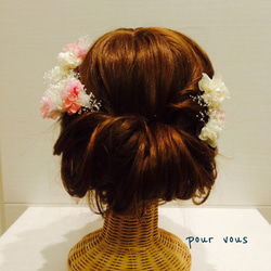 【新色】あじさいとかすみ草とbijouのヘッドパーツ（桜） 2枚目の画像