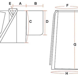 楽々二部式浴衣 グレーｘブルー幾何学プリント 5枚目の画像