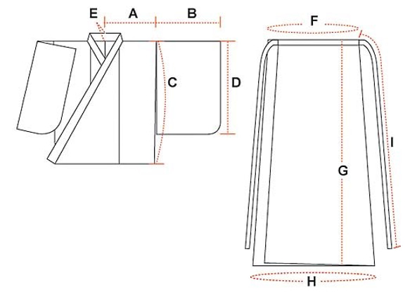 楽々二部式浴衣 グレーｘブルー幾何学プリント 5枚目の画像