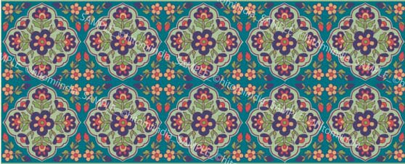 【デジインディア】マグ　ジオメトリックタイル/ブルー　D036 5枚目の画像