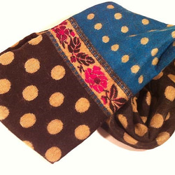 インド生まれのレトロ柄スヌード　ネイビー 4枚目の画像