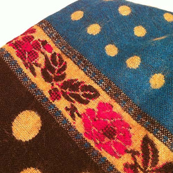 インド生まれのレトロ柄スヌード　ネイビー 5枚目の画像