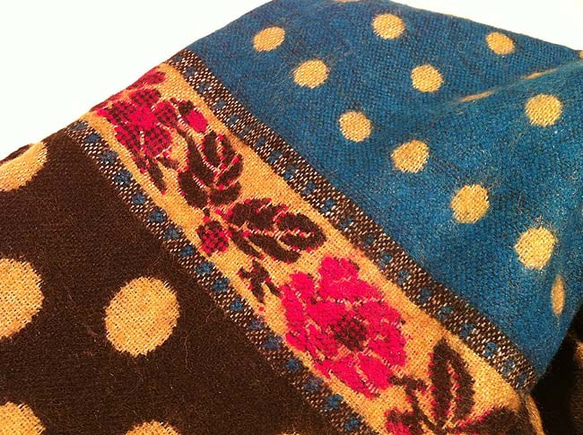 インド生まれのレトロ柄スヌード　ネイビー 5枚目の画像