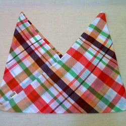 [送料無料]インドコットンのあづまぶくろ レッドーチェック 3枚目の画像