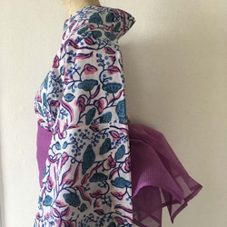 楽々二部式浴衣  ブロックプリントフラワー 3枚目の画像