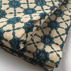 インドコットン半幅帯　更紗ブロックプリント　ブルー 3枚目の画像