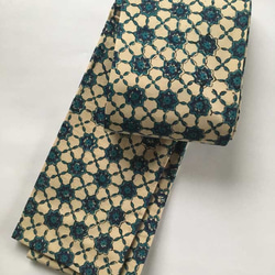 インドコットン半幅帯　更紗ブロックプリント　ブルー 5枚目の画像