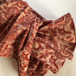 大人の兵児帯　インドコットン　ブロックプリント　更紗えんじ 3枚目の画像