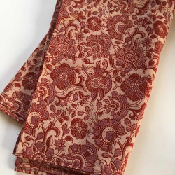 大人の兵児帯　インドコットン　ブロックプリント　更紗えんじ 4枚目の画像