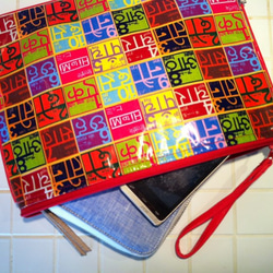 【再販】 ヒンディ語プリント ポーチ L 4枚目の画像