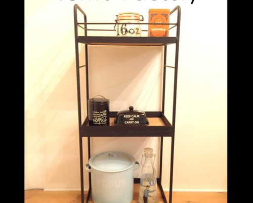 アイアン・アンティーク風ワゴン☆ワイド 棚・シェルフ・ラック Tom's