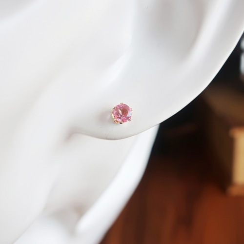 トルマリン＊ピンク＊フープ＊お花＊14kgf＊ピアス＊375 トルマリン＊ピンク＊フープ＊お花＊14kgf＊ピアス＊375 ピンク