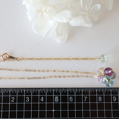 春色フローライト◇14kgfネックレス～ビー玉みたいなフローライト