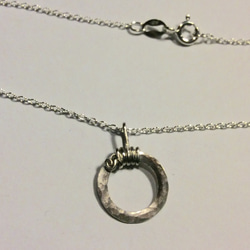 ご注文品  silver950,925 小さな輪っかヘッドのチェーンネックレス 1枚目の画像