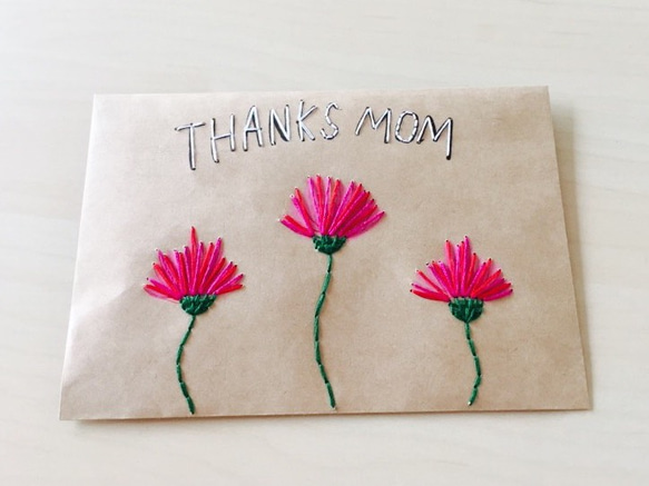 [母親節限定]“ THANKS MOM”繡花信封 第2張的照片