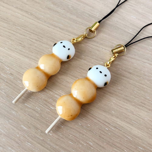 シマエナガのみたらし団子ストラップ 携帯ストラップ てばさき