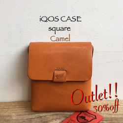 iQOSケース Square 栃木レザー Camel アウトレット品 1 1枚目の画像