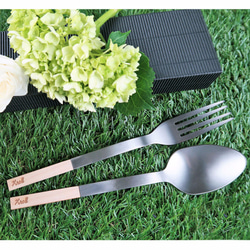 KROLL純鈦家用餐具組-湯匙+叉子 (楓木) 第3張的照片