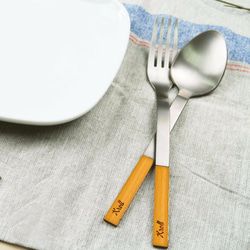 KROLL純鈦家用餐具組-湯匙+叉子 (檜木) 第1張的照片