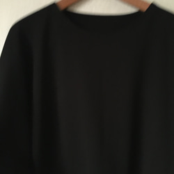 ドルマンスリーブ切替え長袖プルオーバー　黒白Ｆ 2枚目の画像