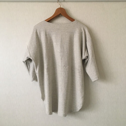 コットン後ろ下がりＴシャツ　生成り杢グレーＦ 5枚目の画像