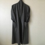 圧縮ウールガウンコート　杢チャコールグレーＦ