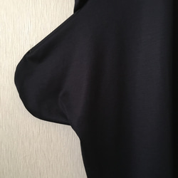 2ＷＡＹ襟スリット明きポケット遊びカットソーワンピース　濃紺Ｆ 3枚目の画像