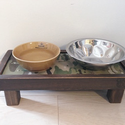 フードテーブル　ロング　アンティークＢＲ　（犬用食器置き） 2枚目の画像