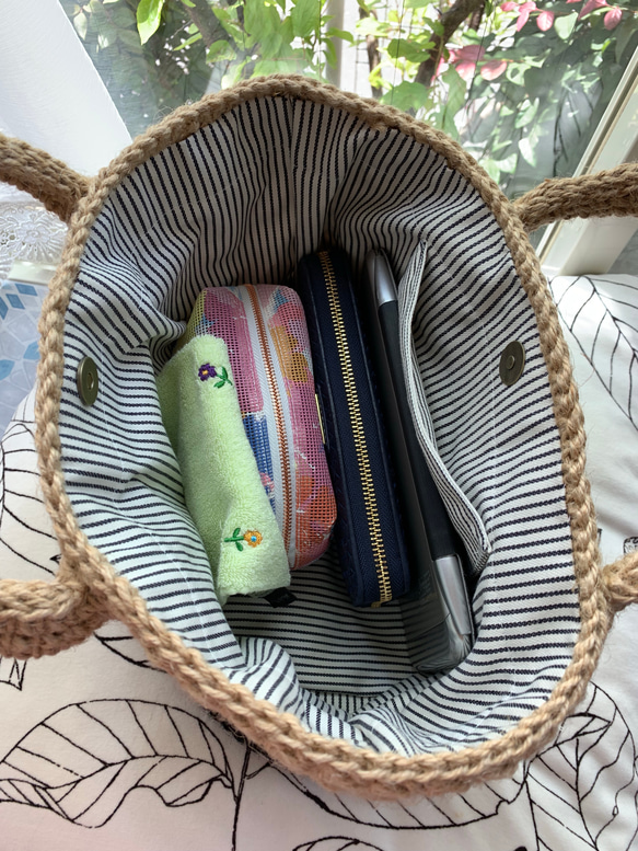 在庫切れ ずり上がり 麻ひもバッグ