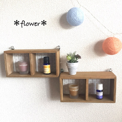 imane　木製壁掛けシェルフ 花柄タイル 6フック 0_a14db2d42675a19bc191838b8723